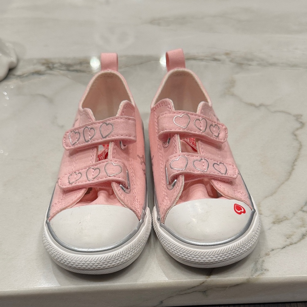Converse Pink Heart Kids Shoes